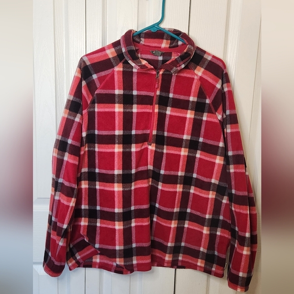 Eddie Bauer Women’s Fleece 1/4 Quarter Zip Pullover Dark Berry Red XXL - Picture 3 of 8